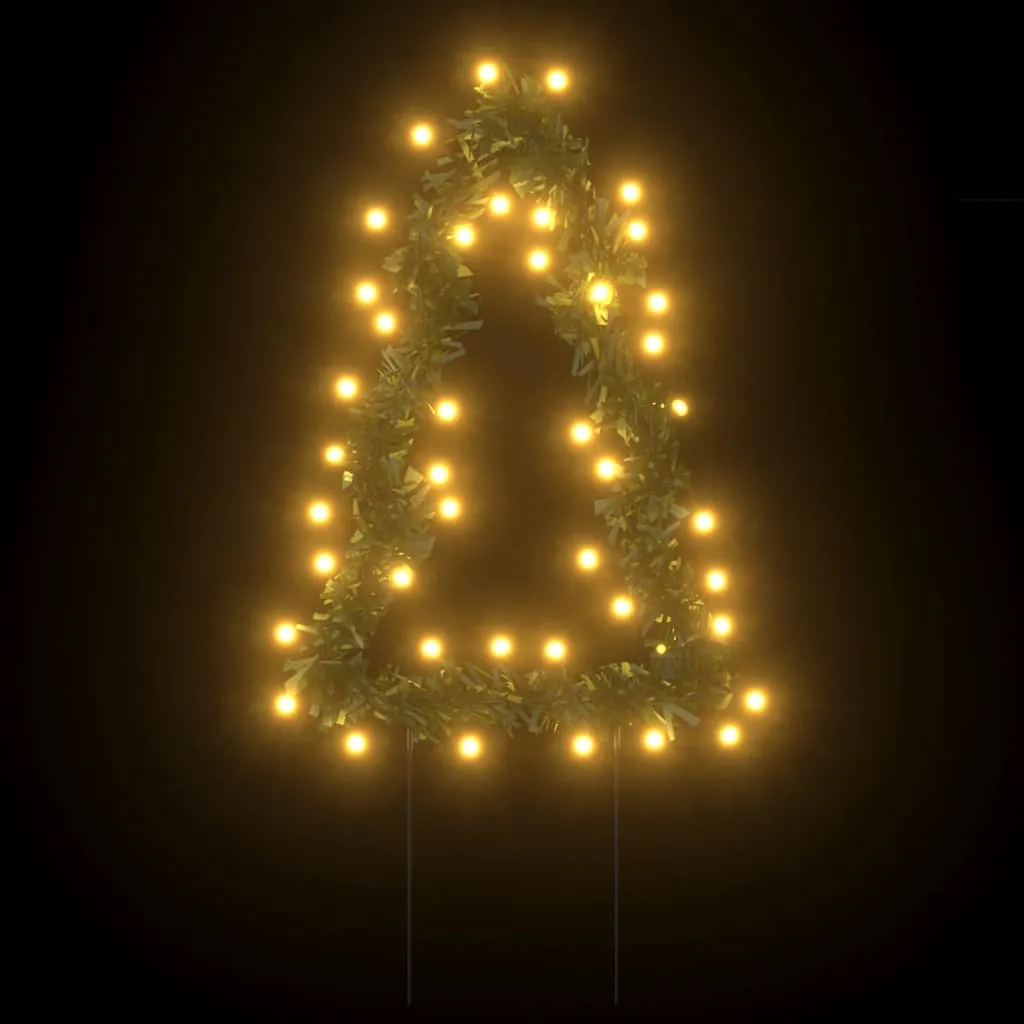 vidaXL Christmas Light Decorations with Spikes 3 pcs Tree 50 LEDs 30 cm
