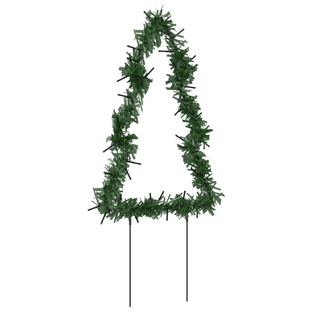 vidaXL Christmas Light Decorations with Spikes 3 pcs Tree 50 LEDs 30 cm