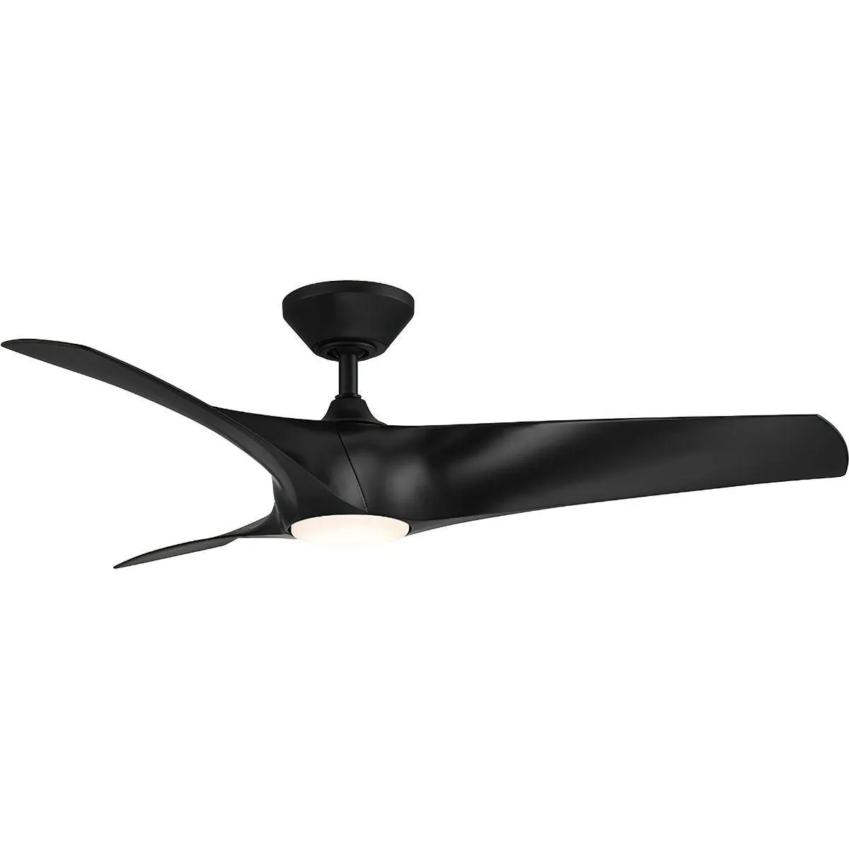 Zephyr 52 Inch Wet Rated 3000K LED Smart Ceiling Fan, Matte Black